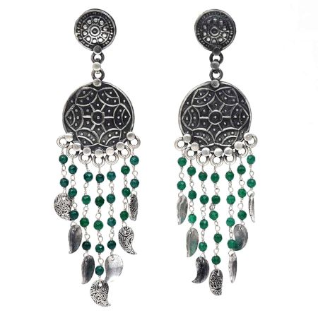 Handmade Oxidized Silver Stylish Bohemian Earrings For Women And Girls