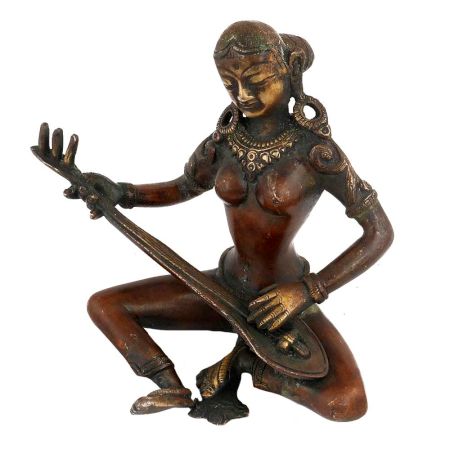 Antique Artifact Lady Playing Veena