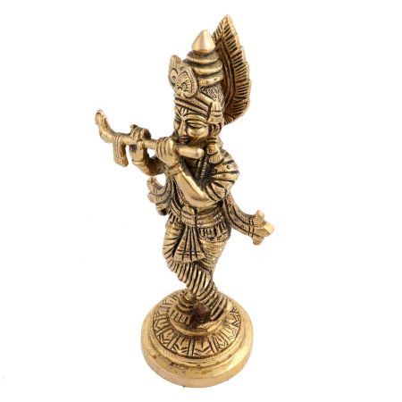 Metallic Statue Of Lord Krishna