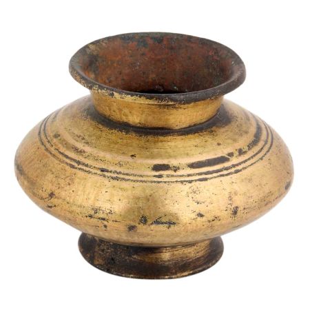 Handmade Golden Brass Wide Pot