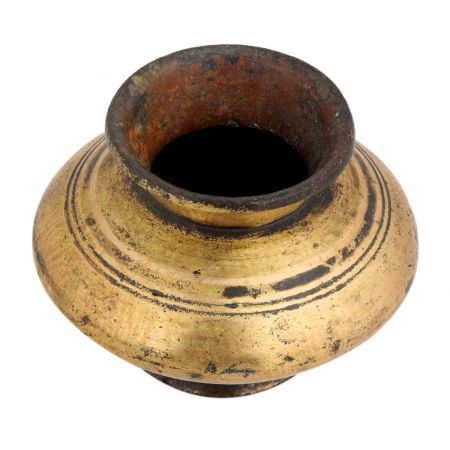 Handmade Golden Brass Wide Pot