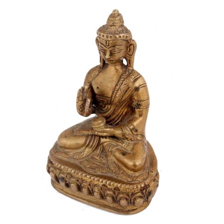 Handmade Brown Gold Brass Lord Buddha Statue