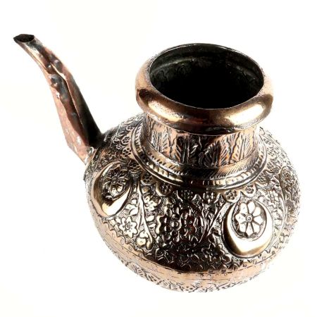 Floral Design Copper Water Pot With Stout