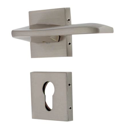 Handmade Silver Matt Finish Brass Mortise Door Lock Handle Set