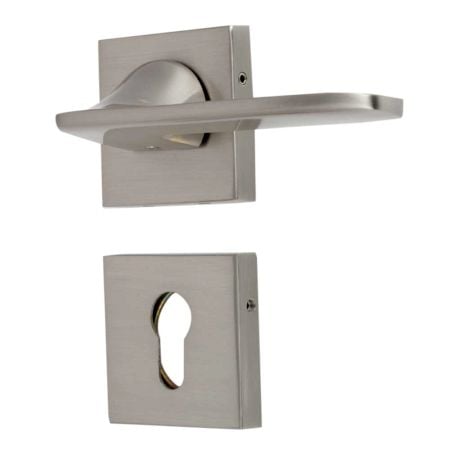 Handmade Nickel Silver Finish Brass Mortise Door Lock Handle Set