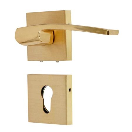 Handmade Polished Brass Mortise Door Handle Set