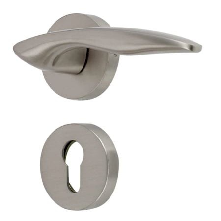 Handmade Silver Matt Brass Elegant Mortise Door Lock Handle Set