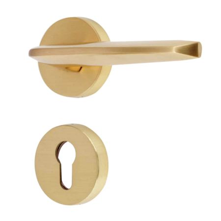Handmade Golden Brass New Model Door Handle Lock Set