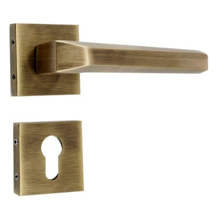 Handmade Antique Gold Brass  Mortise Door Lock Handle Set