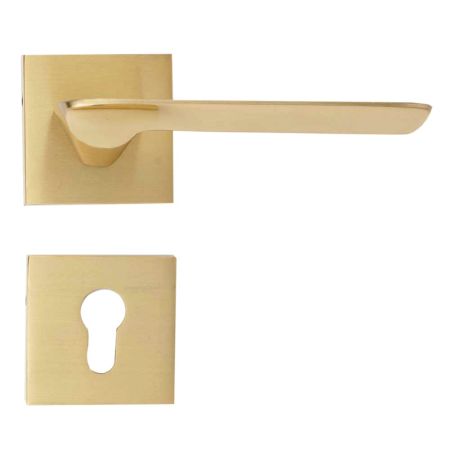Handmade Matt Gold Mortise Door Lock Handle Set