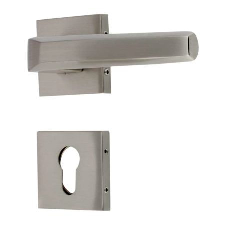 Handmade Silver Polish Brass Mortise Door Lock Handle Set