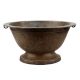 Handmade Black Brass Antique Style Footed Bowl With Side Handles