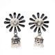 Handmade Oxidized Silver Jhumki Earring Sunflower Stud And Pearl Tassel