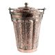 Handmade Brown Copper Floral Design Engraved Bucket And Lid