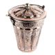 Handmade Brown Copper Bucket Or Balti With Carved Floral Design