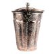 Handmade Brown Copper Bucket Or Balti With Carved Floral Design