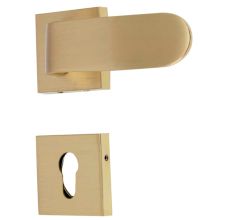 Handmade Solid Brass Brushed Yellow Gold Mortise Door Lock Handle Set