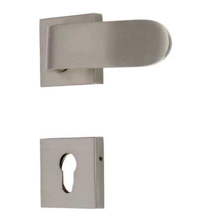 Handmade Nickel Finish Brass Square Mortise Door Lock Handle Set