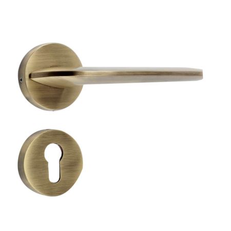 Handmade Antique Gold Brush Brass Mortise Door Lock Handle