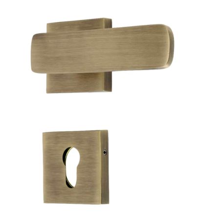 Handmade Satin Brown Brass Square Mortise Door Lock Handle Set