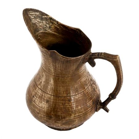 Handmade Brown Brass Tribal Design Pitcher Water Jug