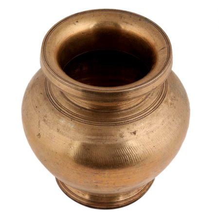 Handmade Antique Golden Brass South Indian Water Pot