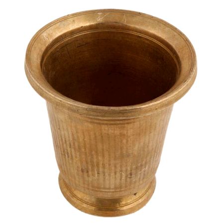 Handmade Yellow Brass Glass With A Round Base