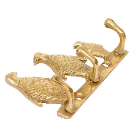 Handmade Antique Golden Brass Penguin Design Family Key Holder For Wall