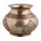 Handmade Silver Polish Brass Lota With Engraved Floral Design