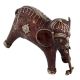 Brass Tribal Standing Elephant With Intricate Detailing In Gold