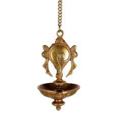 Handmade Golden Brass Hanging Diya Home Temple Pooja Room With Chain