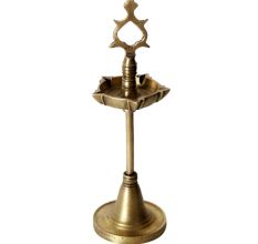 Handmade Antique Brass Karaikudi Vilakku Or Kuthu Vilakku Oil Lamp