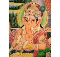 Handmade Ganesh Painting With Mooshak