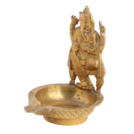 Oil Lamp With Ganesha Plate