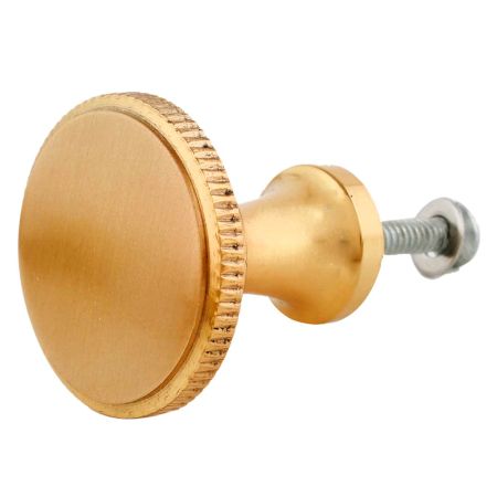Hand Made Satin Brass Traditional Round Shaped Knob