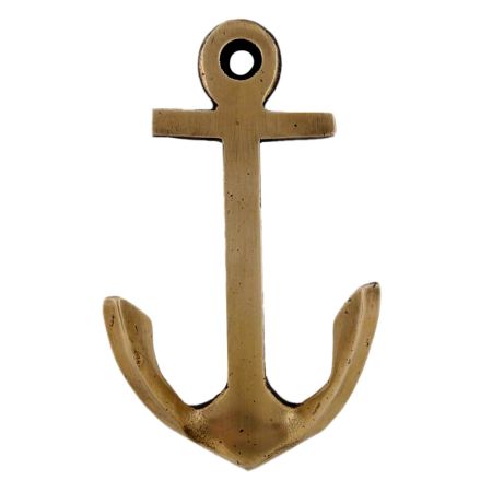 Handmade Antique Golden Brass Anchor Wall Hook