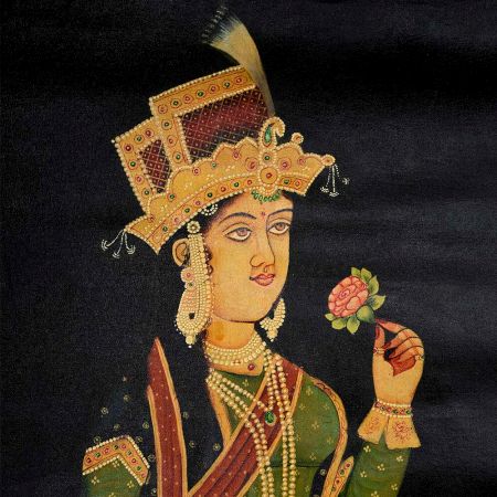 Canvas Mughal Portrait Painting of Queen Mumtaz Mahal