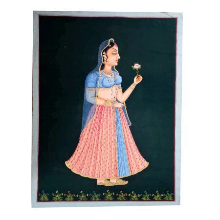 Canvas Mughal Portrait Painting of a Princess
