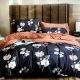 Navy Blue Floral Design Micro Fabric Bed cover With Matching Pillow Covers