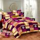 Big Check Purple Calvin Cotton Bed sheet With Two Pillow Covers