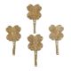 Hand Made Golden Brown Brass 4 Single Flower Wall Mounted Hook