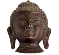 Handmade Dark Brass Buddha Wall Hanging Face Idol