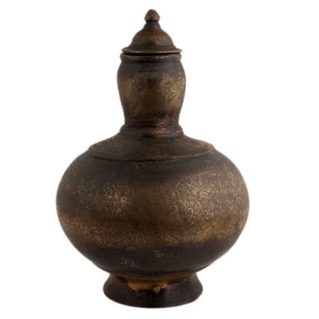 Flowerpot With Elephant Head Handle Carved