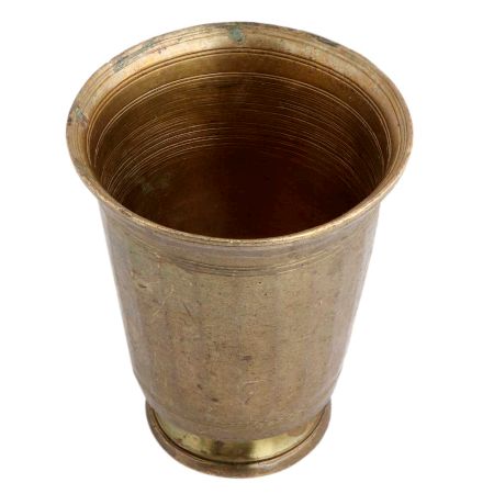 Handmade Bronze Finish Brass Glass With Round Base