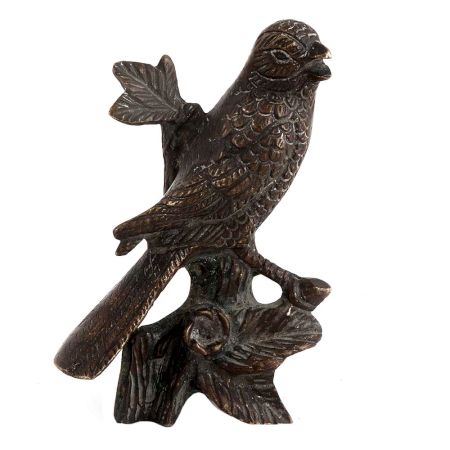 Handmade Antique Brass Bird On Branch Wall Hanging