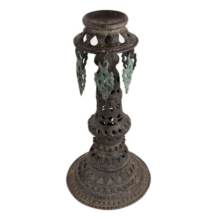 Handmade Black Carved Buddha Prayer Stand With Hangings
