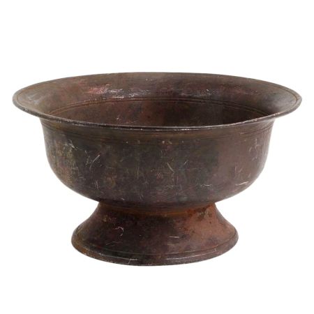 Handmade Brown Brass Fruit Flower Footed Bowl