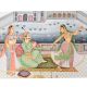 Handmade Moghul Empire Harem Dance And Wine Scene Painting