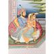 Handmade Canvas Painting of Mughal Emperor In Open Terrace Harem Court