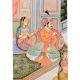 Handmade Canvas Painting Of Mughal Couple On Terrace